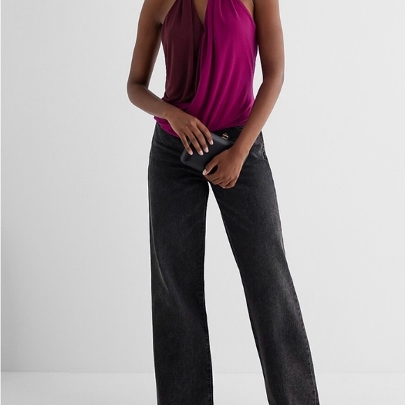 Express Burgundy and Magenta Halter Blouse - Picture 4 of 7